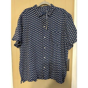 Vineyard Vines Men’s Linen Casual Button Down Shirt XXL Navy Coastal